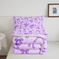 thumbnail image 5 of Manfei Kawaii Bow Knot Full Size Comforter Sets,Purple Dreamy Bowtie Bedding Comforter Set,Colorful Stars Reversible,3-Piece,1 Comforter and 2 Pillowcases, 5 of 7