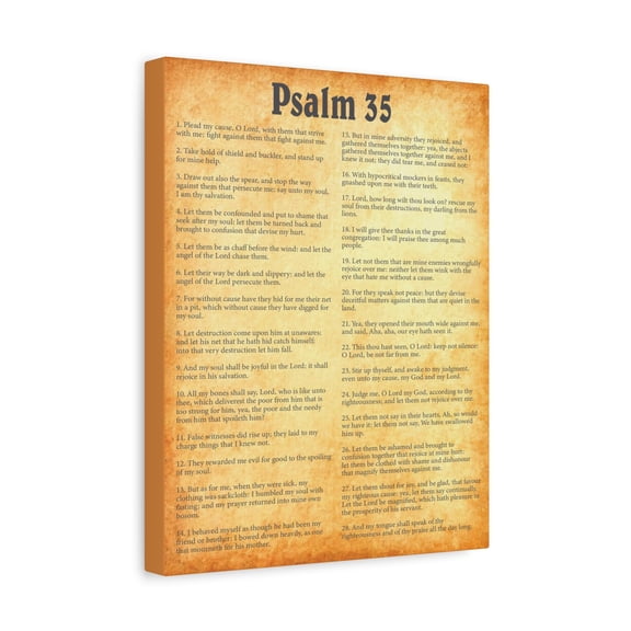 Scripture Walls Psalm 35 Gold Bible Chapter Canvas Christian Wall Art Ready to Hang