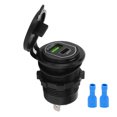thumbnail image 1 of Cargador de coche USB Cargador de carga rápida con salida de puerto dual resistente al agua para automóviles de 12 a 24 V, 1 of 5