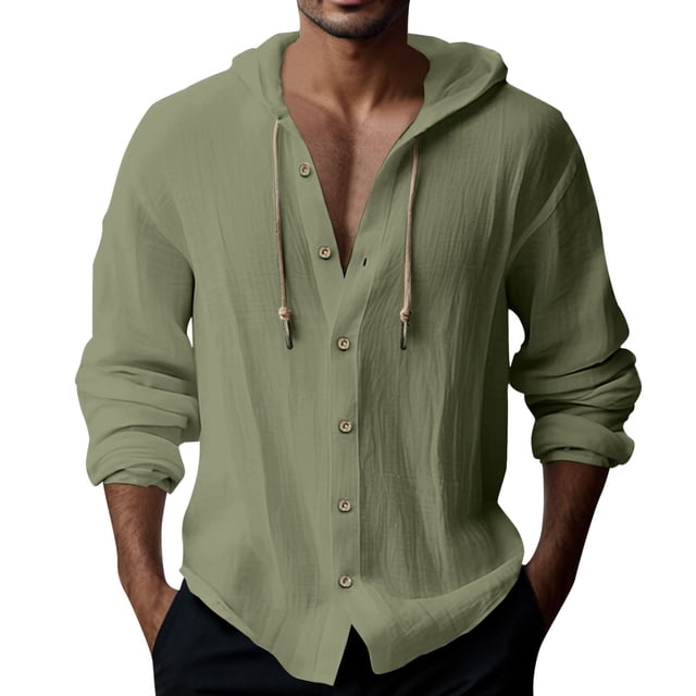Chemise à Capuche Décontractée Mode Homme Couleur Unie Simple