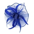 thumbnail image 7 of IDALL Fascinators Hats Tea Party Hats Women's Elegant Hat Strap Flower Feather Party Hat Hair Clip Headband Accessory Party Hats Fascinator Headband Blue One Size, 7 of 7