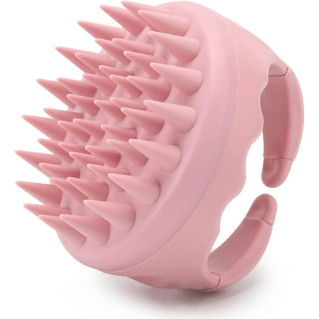 Scalp Massager Shampoo Brush Hair Scrubber Scalp Brush Silicone Scalp Exfoliator Hair Wash Tool for All Hair Types of Women, Men, Kids, Pets - Pink