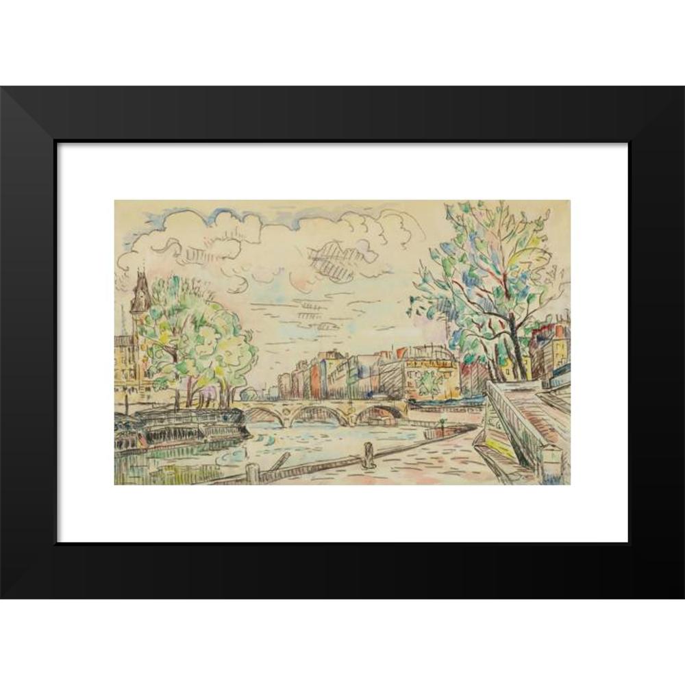 Paul Signac 18x13 Black Modern Framed Museum Art Print Titled - Paris, Le Pont Louis Philippe