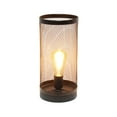 thumbnail image 2 of Simple Designs Black Mesh Cylindrical Steel Table Lamp, 2 of 6