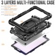thumbnail image 4 of Decase Shockproof Case for Lenovo Tab One 8.7" / K9 2025,3 in 1 Heavy Duty Kids Silicone Cover Bulit in Screen Protector,Full-Body Tablet Case with Rotating Handle Stand,Black, 4 of 9