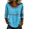 thumbnail image 1 of Blusas para las Mujeres Casual Verano Suave Y Cómodo Suelto Camiseta Blusa Cuello en V Manga Larga Camiseta Denim Vestido Mujeres para la Oficina Entrenamiento Al Aire Libre, 1 of 9