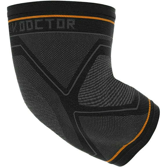 Shock Doctor Compression Knit Elbow Sleeve w/ Gel Support - Small - Black/Gray