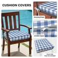 thumbnail image 3 of Outdoor Patio Cushion Covers 4 Pack Buffalo Plaid Blue Check Patio Chair Cushion Covers with Ties and Zipper Farmhouse Style Waterproof Outdoor Seat Cushion Covers for Patio Furniture 20"x18", 3 of 9