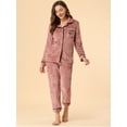 thumbnail image 2 of Conjuntos de pijama para mujer Allegra K Traje de noche suave con botones Pj rojo S, 2 of 6