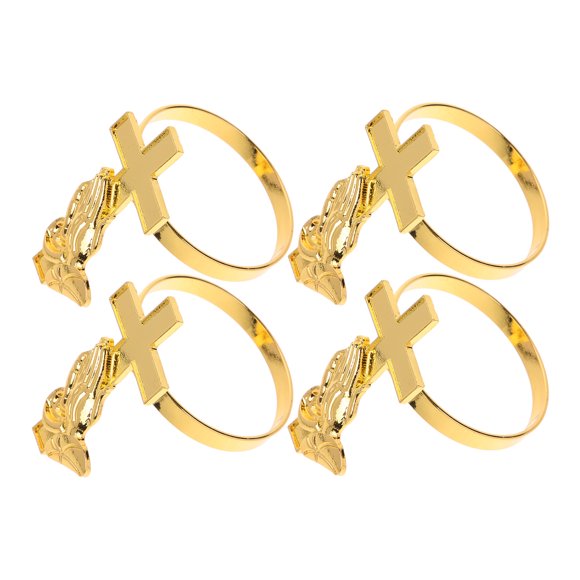 WASHWEPE 4Ud Anillos De Servilleta De Metal Dorados Para Adornar Mesas En Celebraciones Especiales
