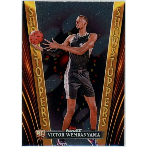 NBA 2023-24 Topps Finest Basketball Showstoppers Victor Wembanyama SS-21 (Rookie)