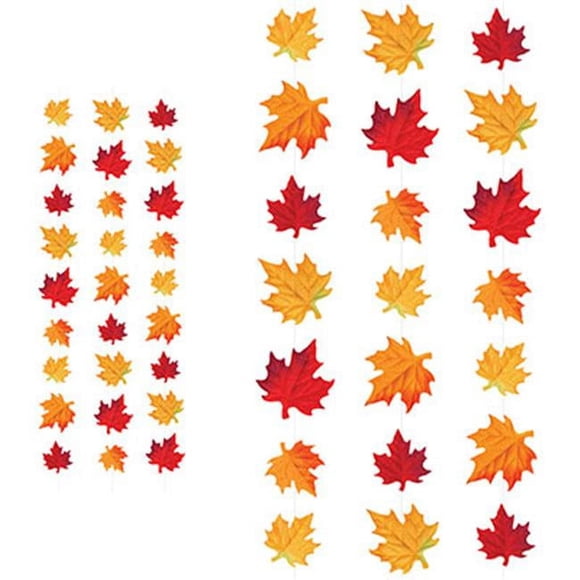 Beistle 90016 10 in. Deluxe Fabric Autumn Leaves Stringers - Pack of 12