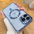 thumbnail image 3 of Funda magnética de moda para Magsafe, cubierta de carga inalámbrica de silicona suave transparente chapada para iPhone 14, 13, 12, 11 Pro Max, 14 Plus, 3 of 4
