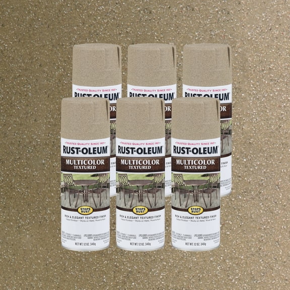 Desert Bisque, Rust-Oleum Stops Rust Textured Protective Enamel Spray Paint, 12 oz, 6 Pack
