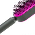 thumbnail image 4 of Brosse à cheveux coussinée autonettoyante pour massage du cuir chevelu, peigne arrondi à dents pour femmes, cheveux longs, rose rouge, 4 of 4