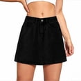 thumbnail image 2 of SEMPAI Womens Summer Mini Denim Skort High Waisted A-Line Stretchy Jean Skirts Trendy Casual Denim Shorts with Pockets, 2 of 5
