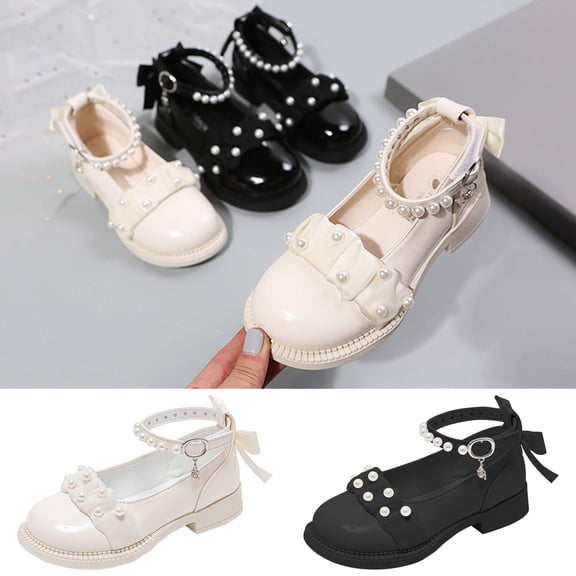 New Children's Soft Soled Princess Girls Elementary School Performance Shoes Black qILAKOG Size 3