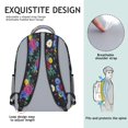 thumbnail image 5 of Pioneer Flower Floral Print Pattern Backpack for School, Cute School Bag with Adjustable Shoulder Straps and Padded Back, 15.3"x11"x6.7", 5 of 5