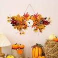 thumbnail image 4 of Halloween Fall Decor Fall Wreaths for Front Door,Fall Wreath for Outside Door with Harvest Pumpkins Maple Leaves,Autumn Wreath for Fall Thanksgiving Home Decorations, 4 of 7