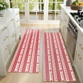 thumbnail image 4 of Kitchen Rugs Sets Of 2,Red Christmas Striped Pattern (2) Anti Fatigue Kitchen Mat Rugs Non Slip Washable,Decorative Kitchen Floor Mats for Kitchen,Sink,Laundry,17"X47", 4 of 5
