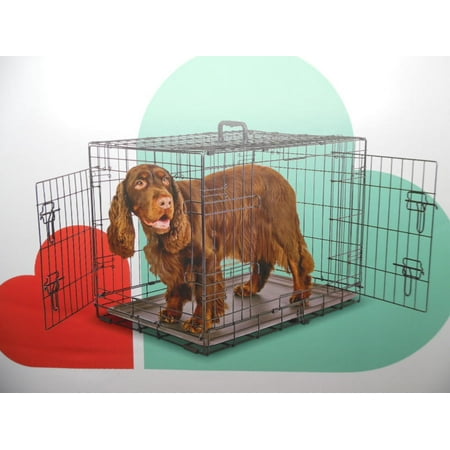 Wire Collapsible Dog Crate - M - Black - Boots & Barkley&trade;