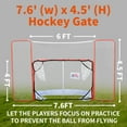 thumbnail image 2 of Exercise Equipment DOUBLE FISH 72" Hockey Goal With Backstop & Targets - Durable Outdoor Street Net, Red & White, For Adult Players,Home Gym Equipment, 2 of 7