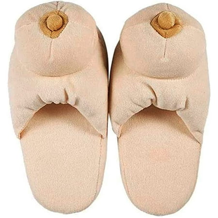 

Unisex Adult Funny Slippers Novelty Gag Gift Sexy Indoor Flat Shoes Anti Slip Winter Furry Slippers for Women Men