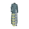 thumbnail image 4 of Seyurigaoka Women Juniors Long Coat, Variegated Color Plaid Print Turn-down Collar Tops, 4 of 9