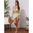 thumbnail image 5 of DARING DIVA Women's Rope Circle Halter Ribbed Bikini Set X-Large Light Green, 5 of 6
