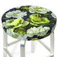 thumbnail image 3 of Hirioo Teal floral elegance for Round Bar Stool Seat Covers Washable Stool Cushion Slipcover Elastic Bar Chair Covers for 12-14 Inch Chair-14 inch, 3 of 7