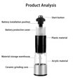 thumbnail image 6 of Automatic Pepper Grinder | Electric Salt & Pepper Mill - Stainless Steel | Adjustable Coarseness | One Handed Button Operation | Refillable | Silver | 5.2x5.2x23cm | 1pc, 6 of 7