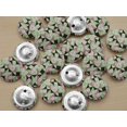 thumbnail image 5 of IBA Indianbeautifulart Green 25 Mm Check & Geometric Printed Canvas Fabric Buttons Round 2 Hole&nbsp;Decorative Buttons For Sewing Crafting Pack Of 50, 5 of 7
