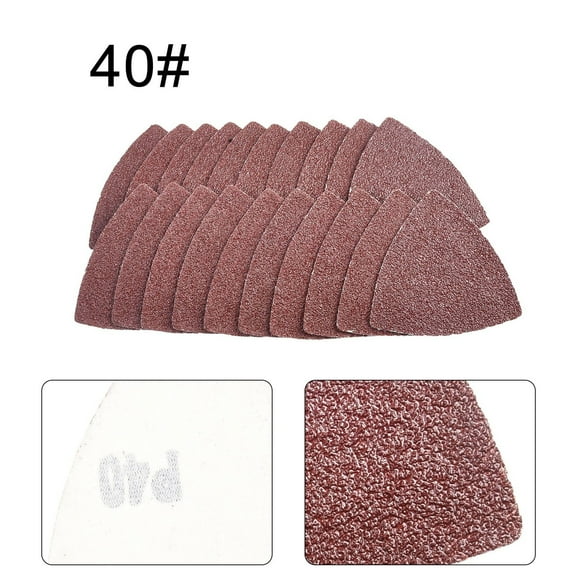 20Pcs Triangle Sandpaper Sander Paper Pads 40-400Grit Hook And Loop Aluminium Oxide Sandpaper Disc Abrasive Tools For Sanders