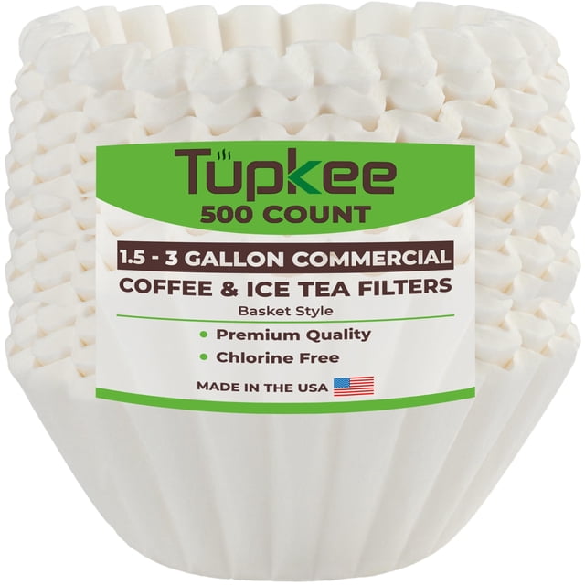 Tupkee Extra Large Coffee Filters - (13.75 Inch x 5.25 Inch) Premium, Big, Tall for Bunn 1.5 to 3 Gallon Commercial Coffee & Tea Machines - (500 Coun