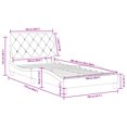 thumbnail image 4 of vidaXL Bed Frame with LED Lights Light Grey 100x203 cm Velvet, 4 of 5