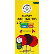 Beekeeper's Naturals Kids Throat Soothing Lollipops with Vitamin D & Honey - 10 Count