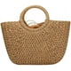thumbnail image 1 of Zhuge Bolso de paja para mujer, bolso grande tejido, bolso de mano con asa redonda y aro, bolso retro, bolso de playa de verano, 1 of 5