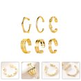 thumbnail image 3 of 6 Pcs Clips d'Oreilles Élégants Mode Boucle d'Oreille Chic Accessoire d'Oreille (Doré), 3 of 8