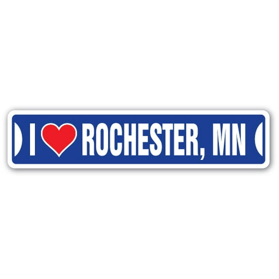 I LOVE ROCHESTER MINNESOTA Street Sign mn city state us wall road décor gift