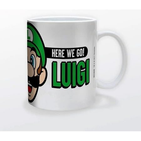 

Pyramid America - Super Mario - Here We Go Luigi 11 oz. Mug - Unique Ceramic Cup for Coffee Cocoa & Tea Drinkers - Chip Resistant & Printed Both Sides