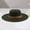 Army Green, variant on Unisex Wool Tweed Cowboy Hat, 9.5cm Wide Brim Oval Crown Fedora With Riveted Leather Strap, Solid Color Warm Hat For Fall Winter Outdoor Festival Daily Wear Pink One Size