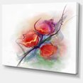thumbnail image 2 of Soft Floral Watercolor on Splashes - Large Floral Canvas Art Print, 2 of 4