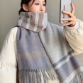 thumbnail image 5 of vnanda Tassel Scarf Women Winter Scarf Striped Color Matching Tassel Lightweight Washable Soft Wide Long Thick Warm Windroof Decorative Lady Neck Warp Scarf, 5 of 8