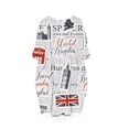 thumbnail image 2 of CLOOCL Summer Pocket Dresses Newspaper Print Long Sleeve Barrel Skirt Loose Casual Shift Dress Oversized, 2 of 4