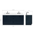 thumbnail image 3 of Ariel Kelly 72 Inch Double Rectangle Sink Bathroom Vanity With Carrara White Quartz Countertop 1.5 Inch Edge In Midnight Blue, 3 of 12