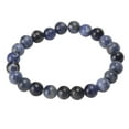 thumbnail image 1 of Pulsera De Cuentas Pulsera De Cristal Natural Elástica De 8 Mm De Diámetro Elegante para Regalo De Descompresión De Meditación Unisex Veteado Azul, 1 of 8