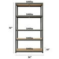 thumbnail image 6 of Trestles 36x72" 5 Adjustable Metal Shelve Garage Storage, 500 lb Capacity, 6 of 6