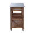 thumbnail image 6 of Benjara 2 Drawers Wooden Frame Kitchen Cart with Metal Top and Casters, Brown and Gray, 6 of 12