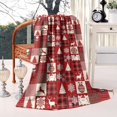thumbnail image 2 of Red Christmas Patchwork Pattern Blanket,Comfortable Soft Lamb Wool Throw Blanket,All Season,Warm Lightweight Blankets for Sofa Bed Couch Living Room Chair,40"x50", 2 of 4