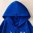 thumbnail image 5 of Women's Oversized Zip Up Hoodie Spider Web and Heart Shaped Print Pullover Jacket for Fall Winter Blue XL, 5 of 8